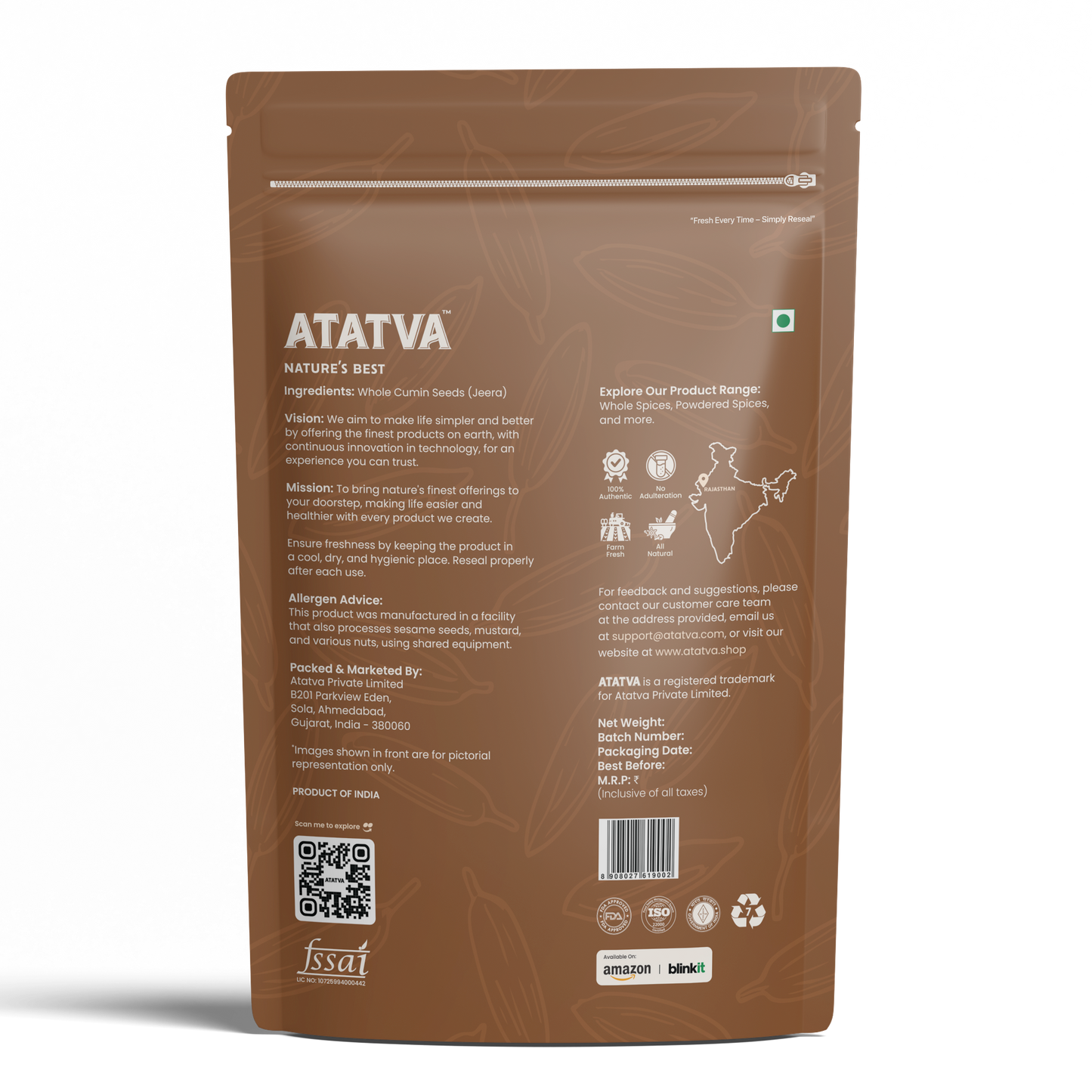 Whole Cumin Seeds (Jeera)