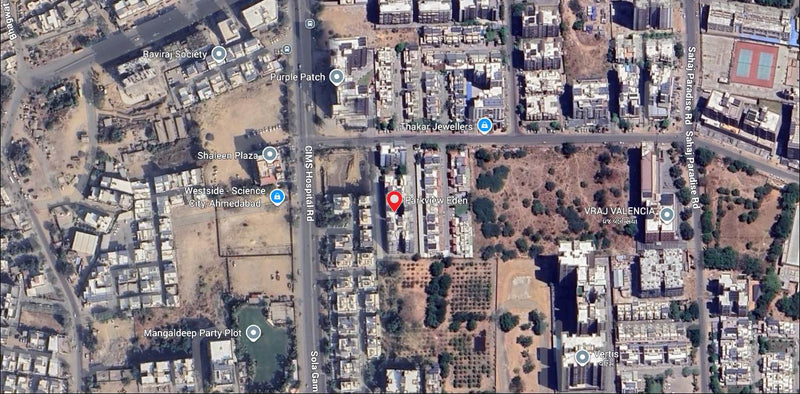 Main Office location map showing Atatva Private Limited at B201 Parkview Eden <br>  Sola, Ahmedabad - 380060 <br> Gujarat, India, , , 